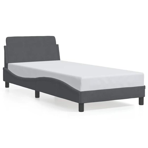 vidaXL Bedframe "Dover" 90x200 cm fluweel donkergrijs