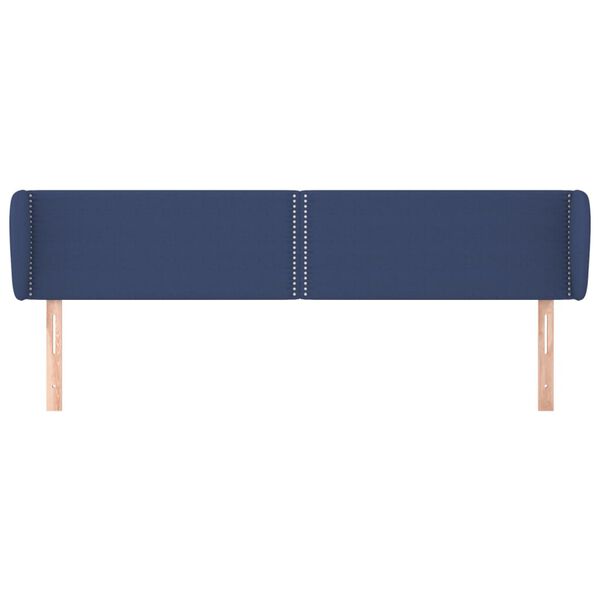 vidaXL Hoofdbord met randen 163x23x78/88 cm stof blauw