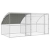 vidaXL Kippenkooi met 2 deuren 2 st Zilver 400x200x200cm Staal en PE