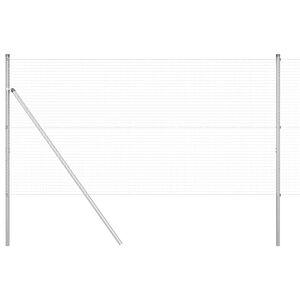 vidaXL gelast draadhek met grondbevestiging 50 x 1,4 m Zilverkleurig