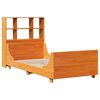 vidaXL Bed met boekenkast zonder matras massief hout wasbruin 75x190cm