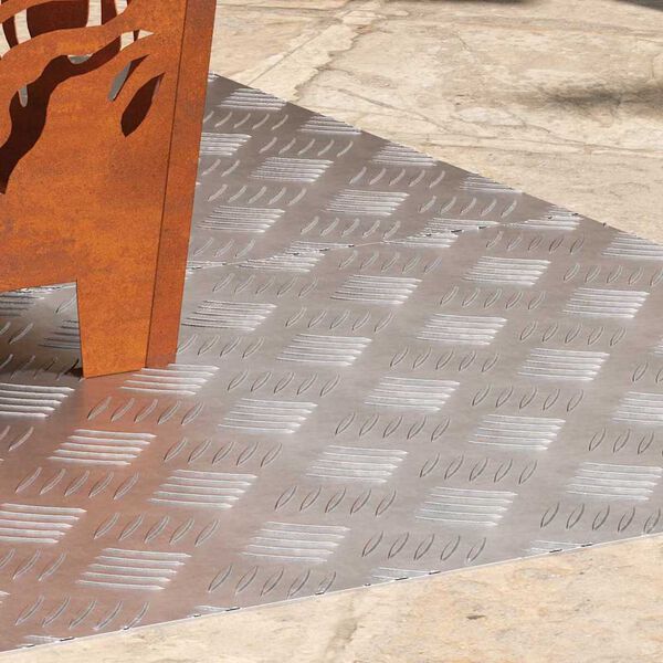 vidaXL Trap Tread Rechthoekig 2 pcs Zilver 100 x 50 cm Aluminium