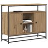 vidaXL Dressoir artisanaal eikenkleurig 100 x 35 x 80 cm Bewerkt hout