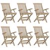 vidaXL Tuinstoelen inklapbaar 6 st 56x61x89 cm massief teakhout grijs