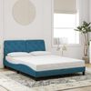 vidaXL Bedframe zonder matras fluweel blauw 140x190 cm