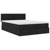 vidaXL Bed poef met matras en LED's stof 140x190 cm zwart