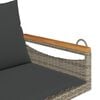vidaXL Schommelbank met kussens 109x62x40 cm poly rattan grijs