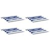 vidaXL Tuinstoelkussens 4 st gestreept 50x50x4 cm stof wit en blauw