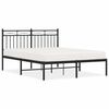vidaXL Bedframe met hoofdbord metaal zwart 135x190 cm