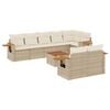 vidaXL 9-delige Loungeset met kussens poly rattan beige