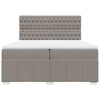 vidaXL Boxspring met matras stof taupe 200x200 cm