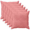 vidaXL Kussensloop 6 pcs HOUTEN Roze 70 x 70 cm Fluweel
