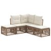 vidaXL Tuinbankenset 5 pcs Beige poly rattan