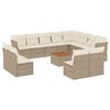 vidaXL 13-delige Loungeset met kussens poly rattan beige