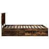 vidaXL Bedframe met lade Gerookt eiken 150 x 200 cm Massief grenenhout