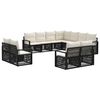 vidaXL Tuinbankenset 11 pcs Zwart poly rattan