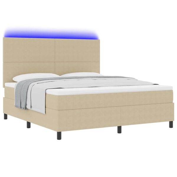 vidaXL Boxspring bed Lichtgrijs en wit. 203 x 180 x 128 cm