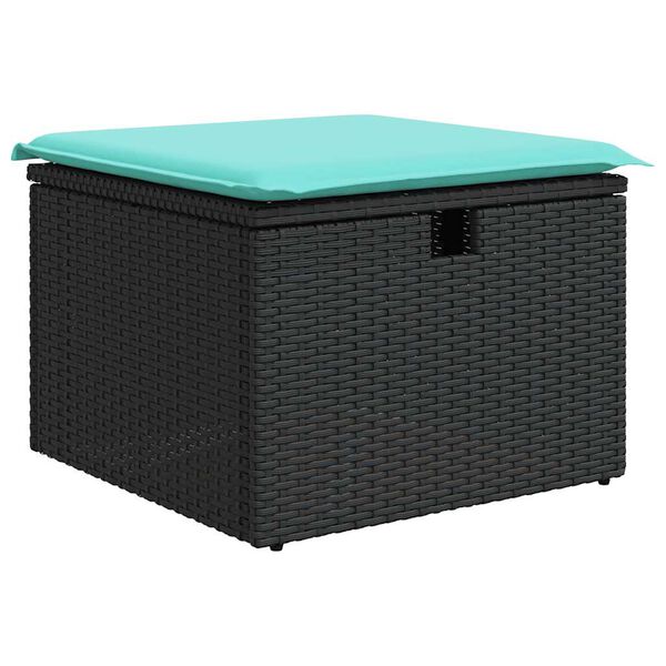 vidaXL 5-delige Loungeset met kussens poly rattan zwart