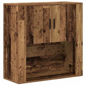 vidaXL Wandkast met plank Oud Hout 80 x 33 x 80 cm Bewerkt hout