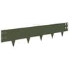 vidaXL Gazonrand 10 pcs 100 x 20 cm Staal Olijfgroen