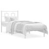 vidaXL Bedframe met hoofdbord zonder matras metaal wit 75x190 cm