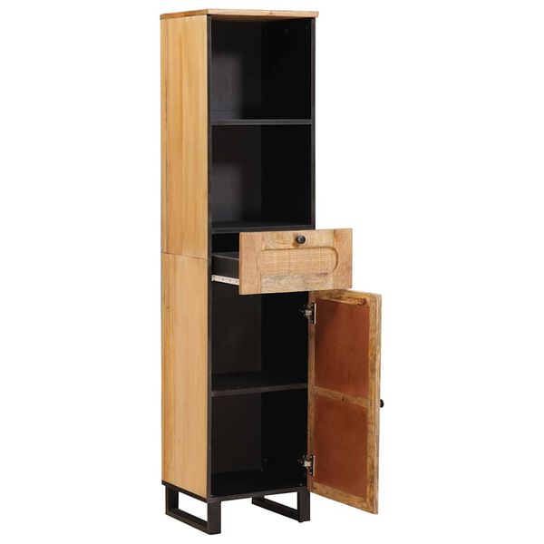 vidaXL Badkamerkast Bruin 38 x 33 x 160 cm Massief Mango Hout