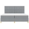 vidaXL LED Box Spring Bed met matras Lichtgrijs 200 x 200 cm Stof
