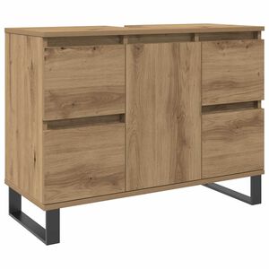 vidaXL Badkamerkast 80x33x60 cm bewerkt hout artisanaal eikenkleurig