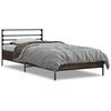 vidaXL Bedframe bewerkt hout en metaal bruin eikenkleurig 90x190 cm