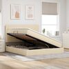 vidaXL Opbergbed met LED met matras Cr&egrave;me 160 x 200 cm Polyester