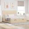 vidaXL Ottoman bed met matrassen en LED's 200x200cm stof cr&egrave;mekleurig