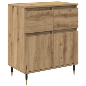 vidaXL Dressoir Artisan Eiken 60 x 35 x 70 cm Gemonteerd hout en ijzer