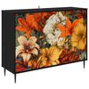 vidaXL Dressoir GENNEP Zwart eiken 102 x 33 x 76 cm Bewerkt hout
