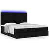vidaXL Ottoman bed met matrassen en LED's 160x200cm stof zwart
