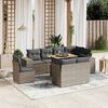 vidaXL 9-delige Loungeset met kussens poly rattan grijs