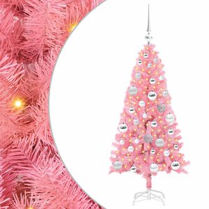 vidaXL Kerstboom met 150 LED met standaard Roze 120 cm PVC