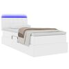 vidaXL Opbergbed met LED met matras Puur Wit 90 x 200 cm Nep Leer