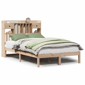 vidaXL Bed met boekenkast zonder matras massief grenenhout 135x190 cm