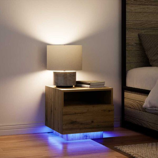 vidaXL Nachtkastje met lade Artisan Eiken 40 x 39 x 37 cm Bewerkt hout