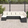 vidaXL Tuin Sofa Set met kussen 8 pcs Zwart en Cr&egrave;me poly rattan