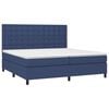 vidaXL Boxspring met matras stof blauw 200x200 cm