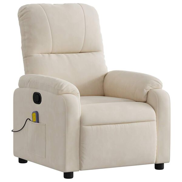 vidaXL Massagestoel microvezelstof beige