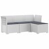 vidaXL 4-Persoons Tuinbank met Kussens Rieten Look PP Wit