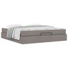 vidaXL Bedframe met matras met matras 2 pcs Taupe Stof