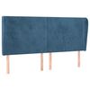 vidaXL Hoofdbord met randen 203x23x118/128 cm fluweel donkerblauw