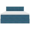 vidaXL Opbergbed met LED met matras Donkerblauw 140 x 200 cm Fluweel