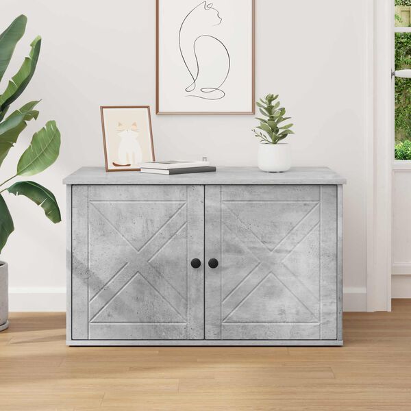 vidaXL Kattenhuis Beton 85 x 55 x 50 cm Bewerkt hout