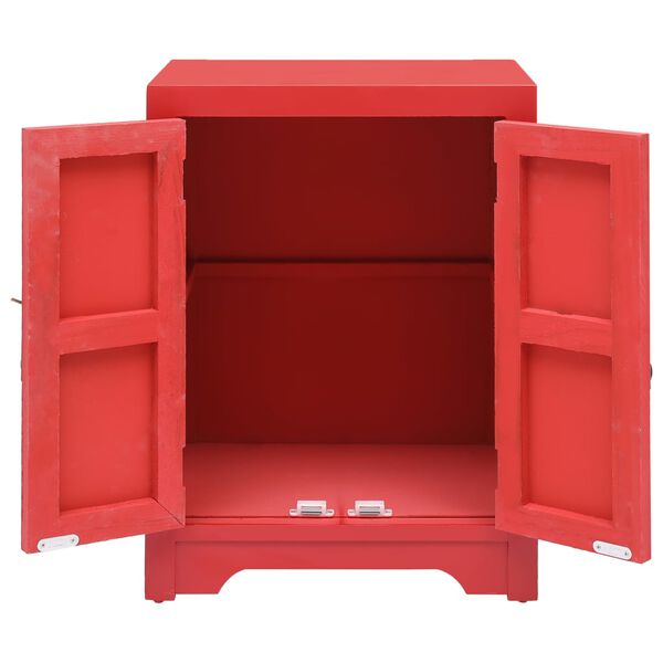 vidaXL Nachtkastje 38x28x52 cm paulowniahout rood
