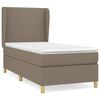 vidaXL Boxspring met matras stof taupe 100x200 cm