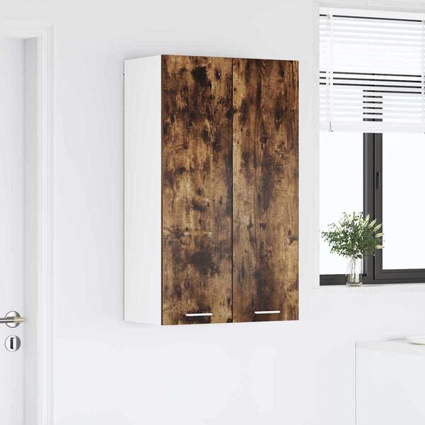 vidaXL Hangkast met opslag Gerookt eiken 60 x 31 x 100 cm Bewerkt hout
